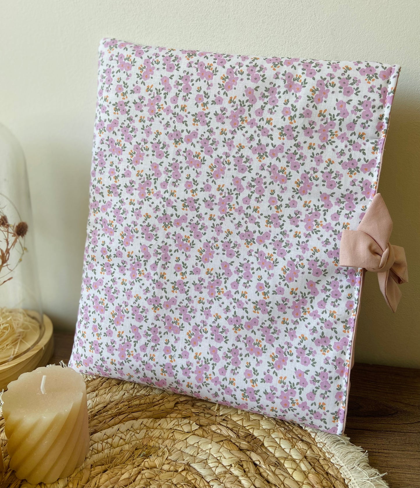 Pochette à livre noeud fleuri Lilas