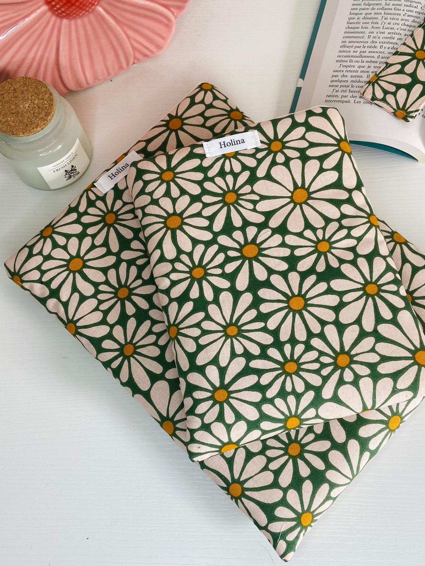 protection livre coton artisanal
cadeau lectrice fait main holina