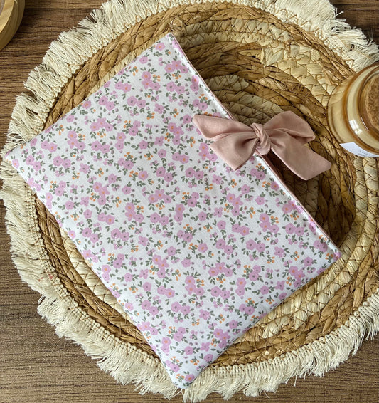 Pochette à livre noeud fleuri Lilas