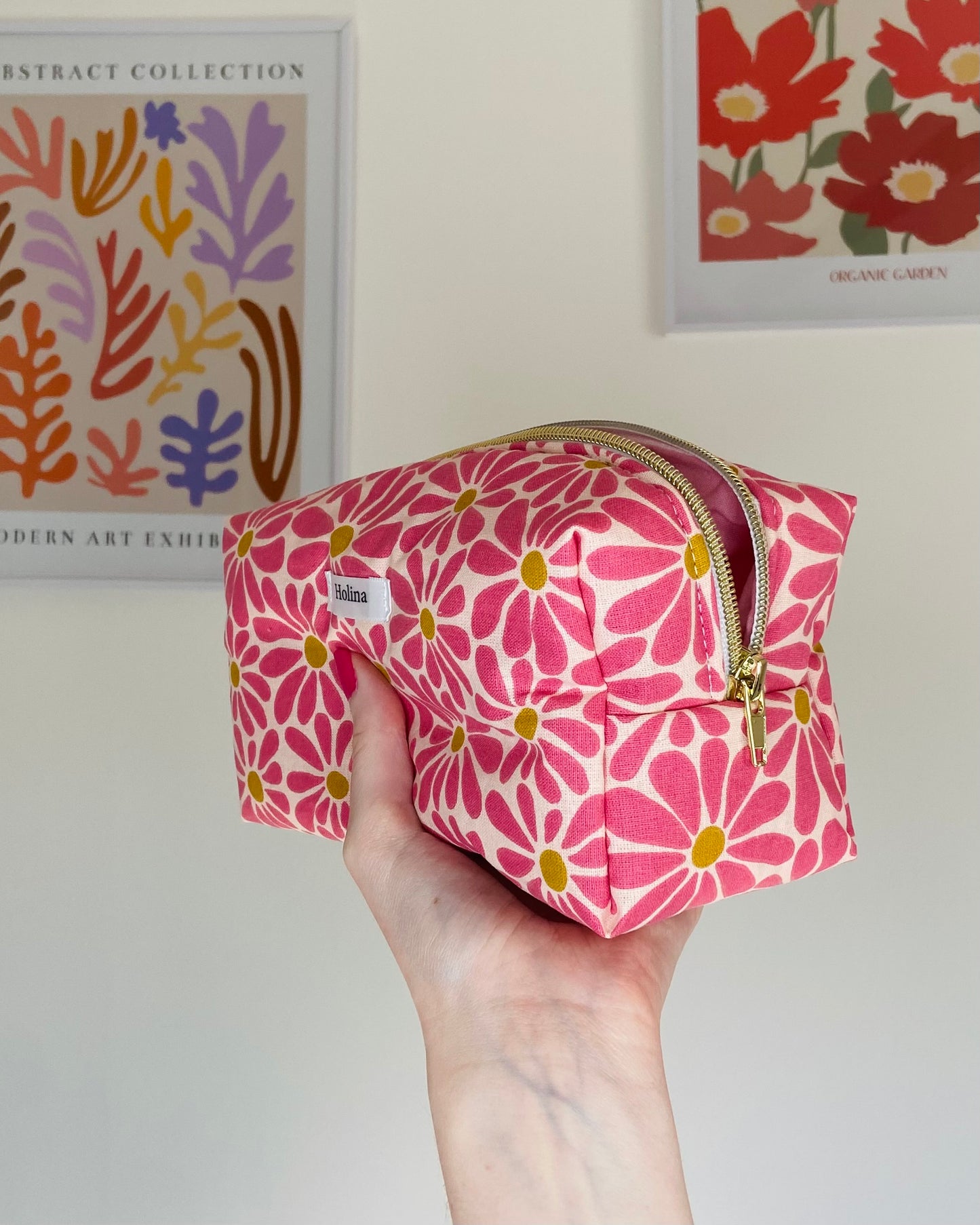 pochette maquillage tissu floral