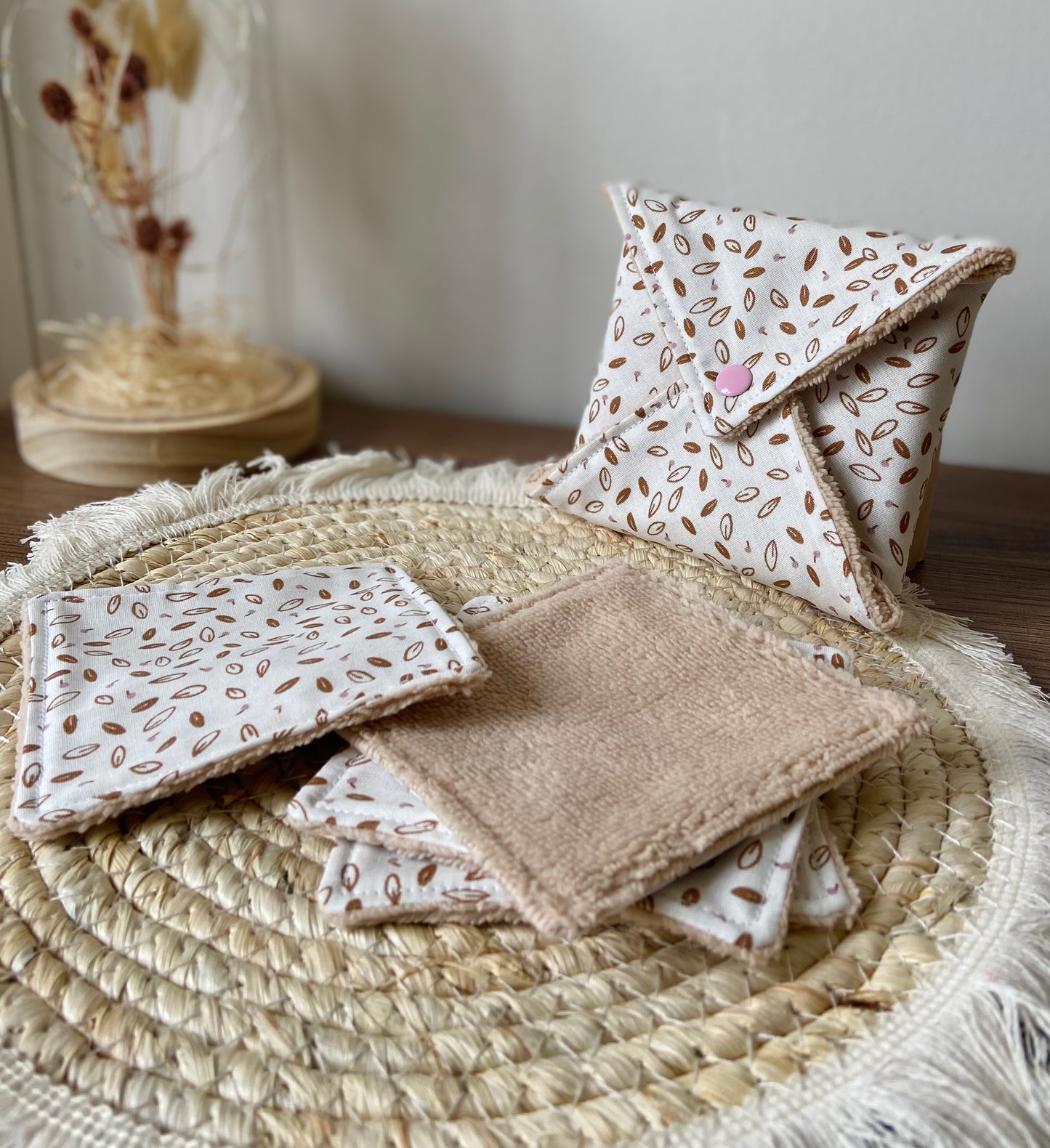 Lingettes + pochette 2 en 1 Beige