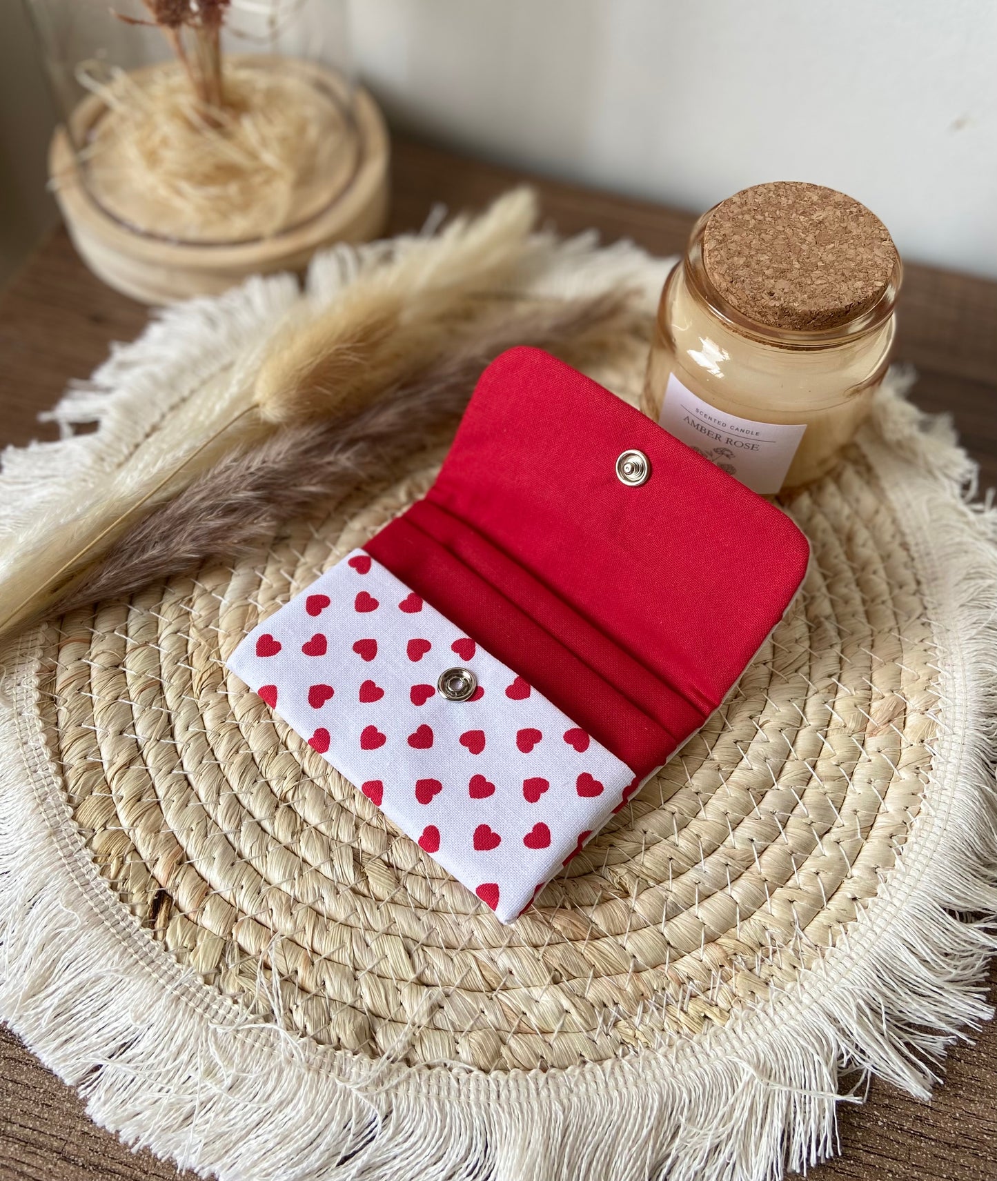 Porte carte cœur rouge
