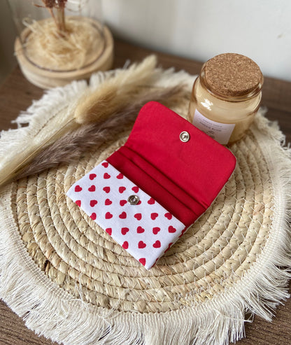 Porte carte cœur rouge