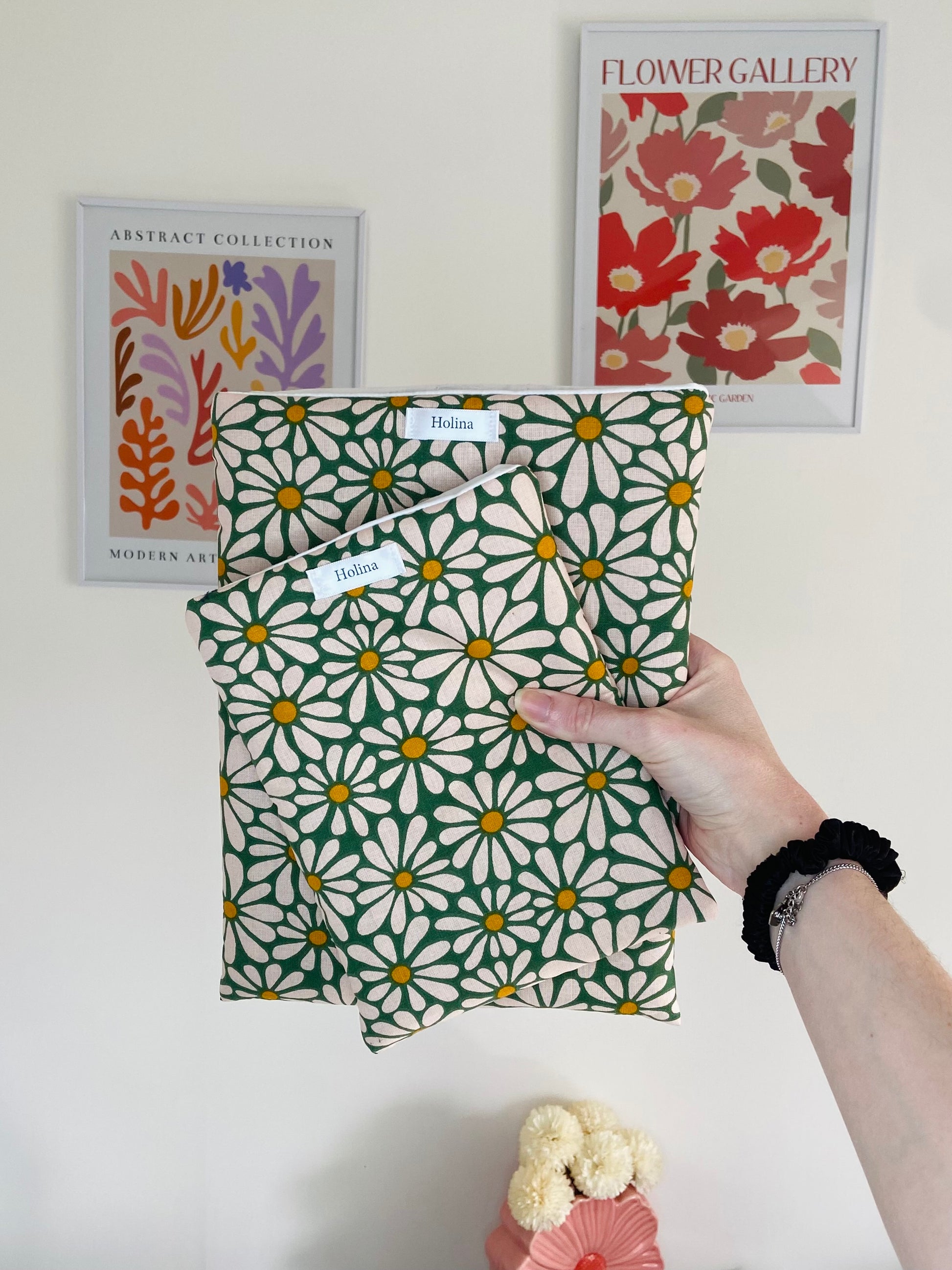 housse livre tissu fleuri